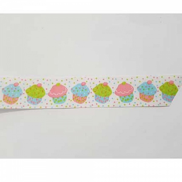 Ruban Galon 37 mm motif cupcakes