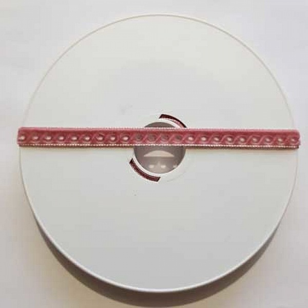 Ruban Velours Ajour&eacute; 09 mm Vieux Rose