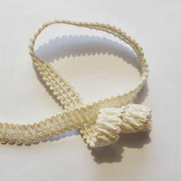 Ruban fronc&eacute; l&eacute;g&egrave;rement &eacute;lastique 12 mm N&deg;01