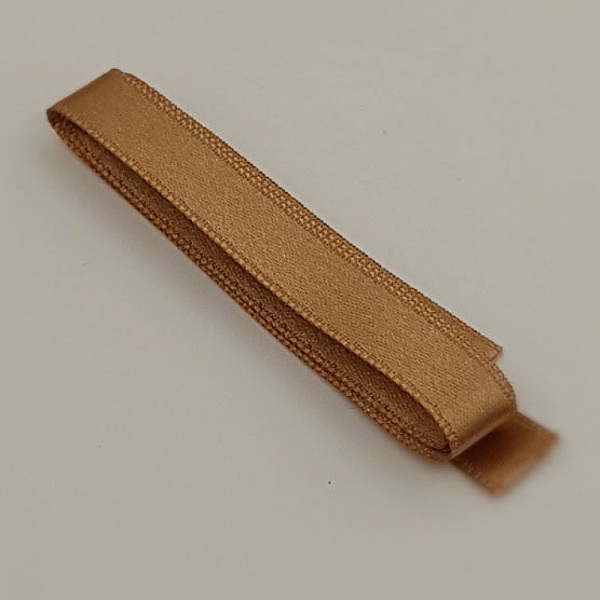 Ruban satin Marron Glac&eacute; double face de 10 mm x 0.50 cm