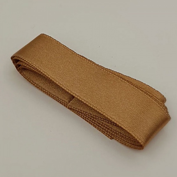 Ruban satin Marron Glac&eacute; double face de 16 mm x 0.50 cm