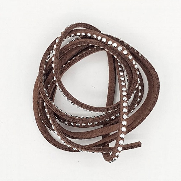 Ruban su&eacute;dine Marron fantaisie x 95 cm