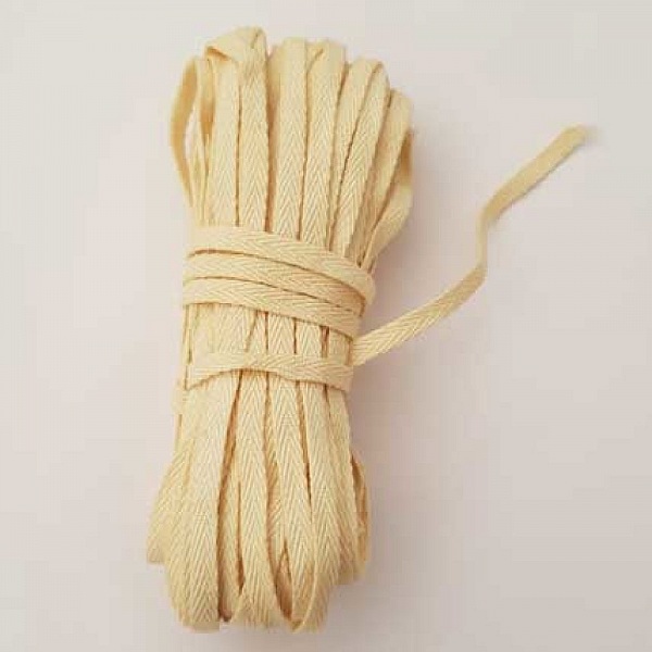 Rubans serg&eacute; coton &eacute;cru 5 mm X 15 M&egrave;tres