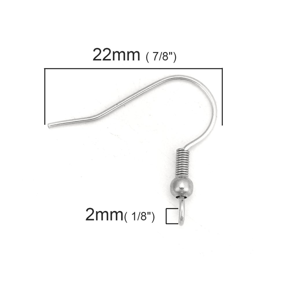 Øredobberholder Rustfritt stål krok N°03 x 1 par