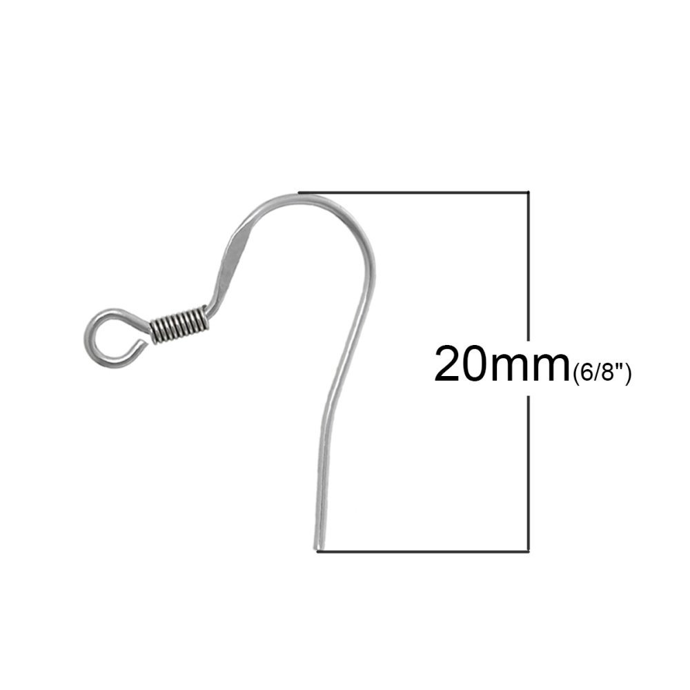 Øredobbholder Rustfritt stål krok N°05 x 5 par