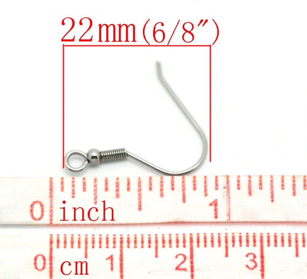 Øredobberholder Rustfritt stål krok N°07 x 1 par