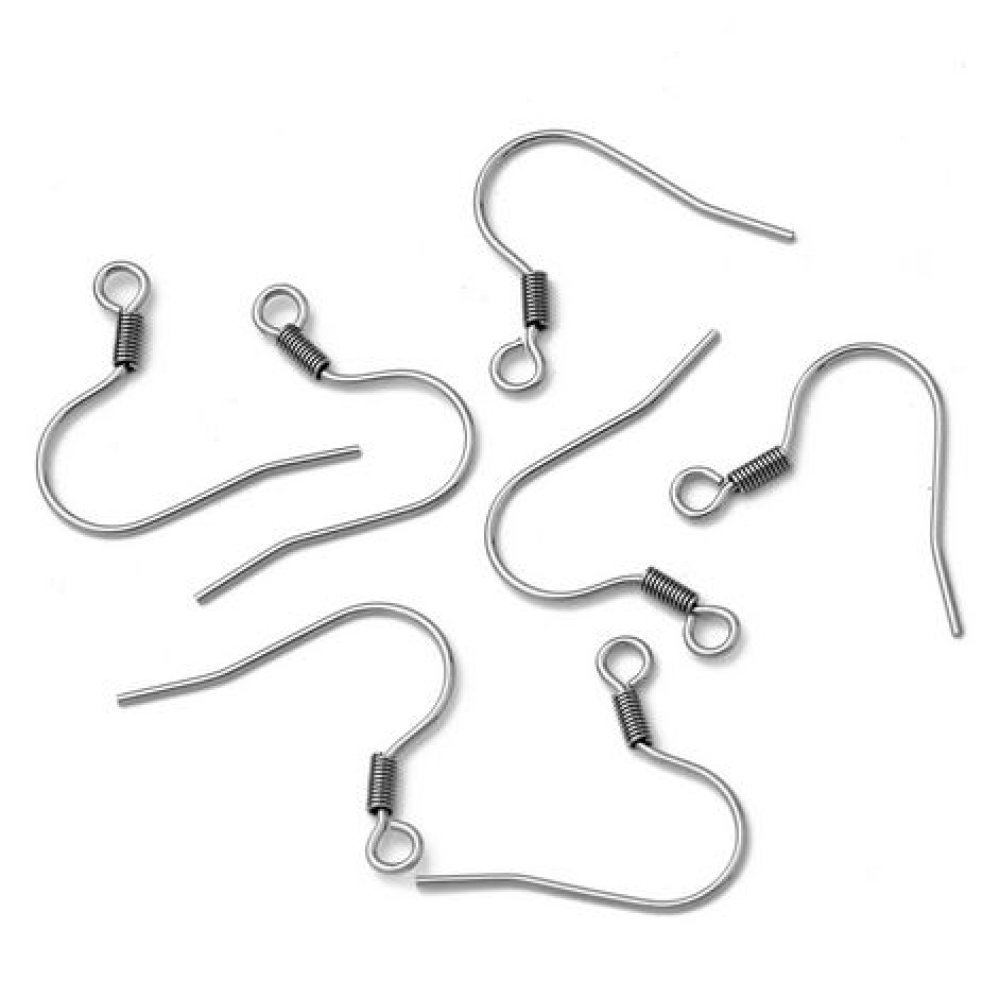 Øredobbholder Rustfritt stål krok N°08 x 5 par