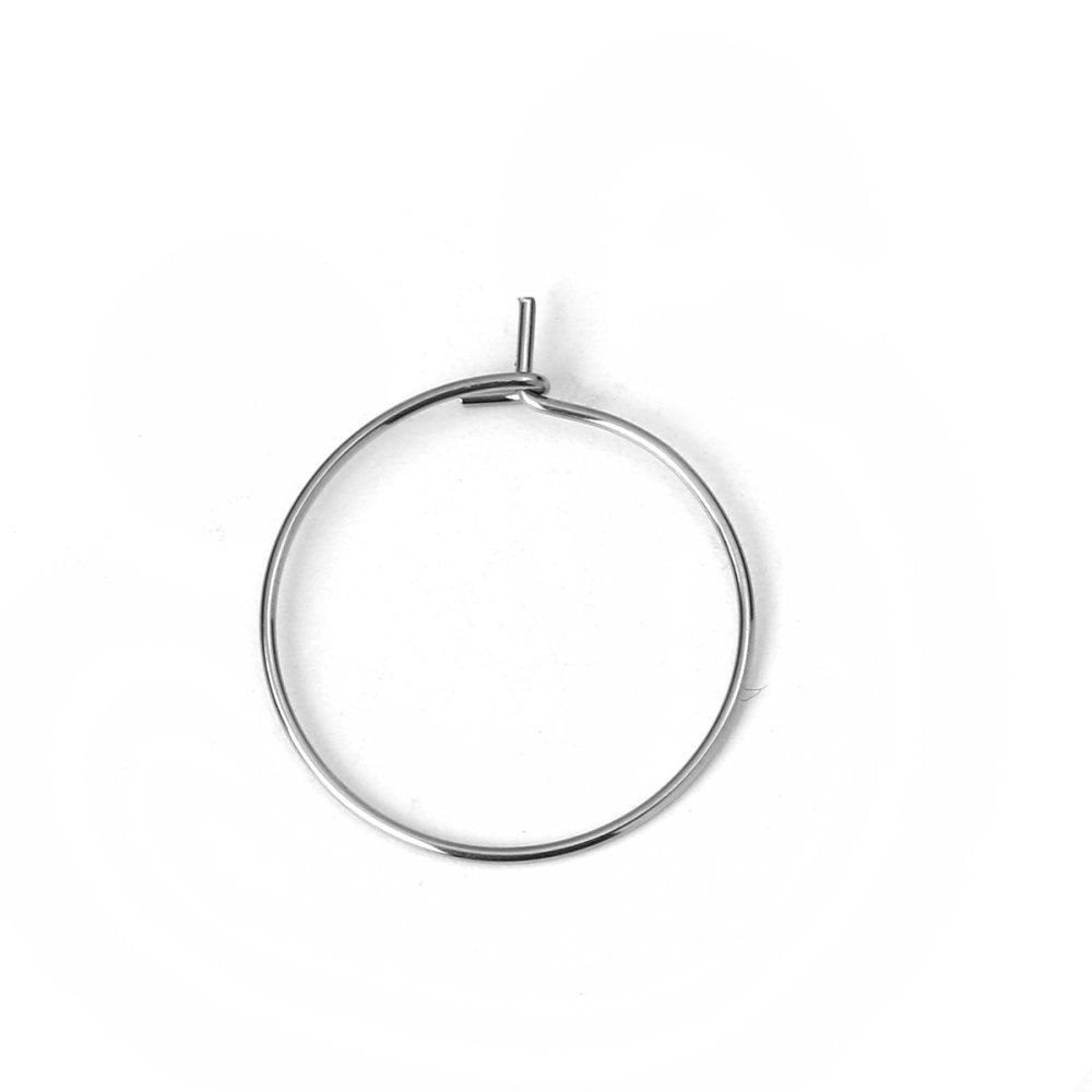 Creole øredobbholder rustfritt stål sølv N°03-25 mm x 5 par