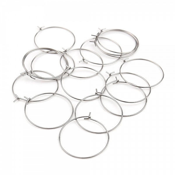 S&oslash;lv kreol &oslash;redobber holder rustfritt st&aring;l N&deg;03-30 mm x 5 par