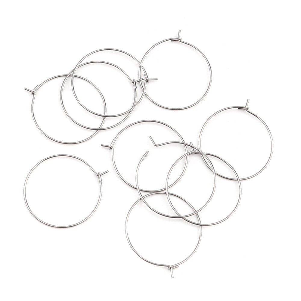 Creole øredobbholder rustfritt stål sølv N°03-35 mm x 5 par