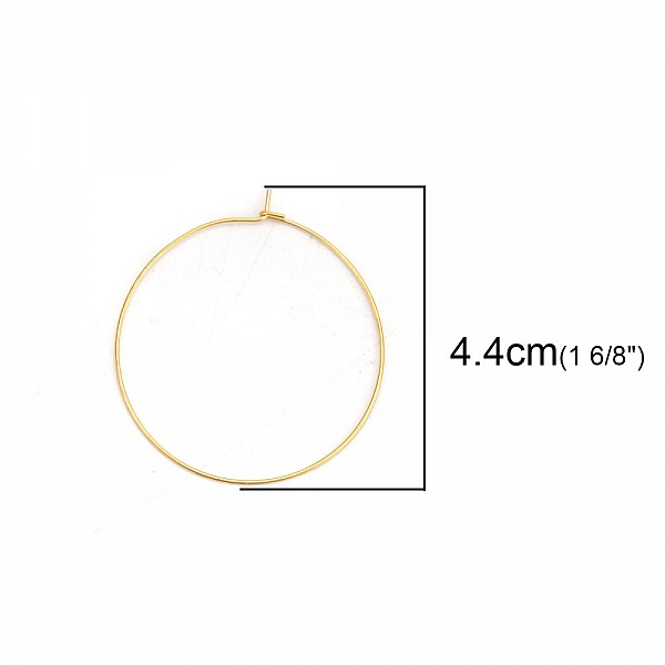 Gullbelagt Creole &oslash;redobberholder i rustfritt st&aring;l N&deg;03-40 mm x 5 par