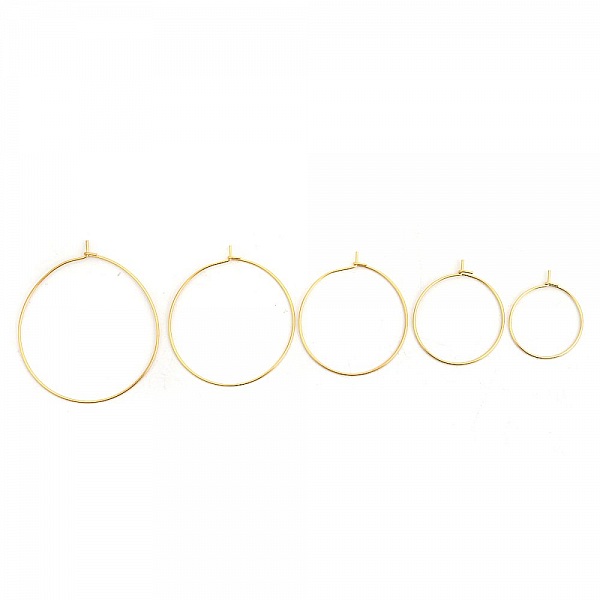 Gullbelagt Creole &oslash;redobberholder i rustfritt st&aring;l N&deg;03-40 mm x 5 par