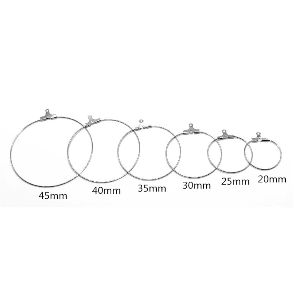 Creole øredobbholder rustfritt stål N°02-20 mm x 5 par