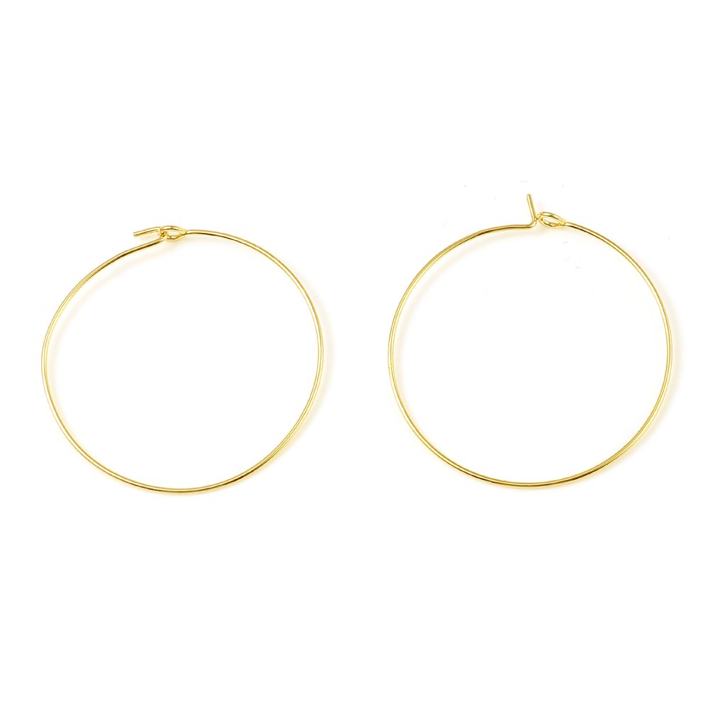 Creole øredobbholder 18K gullbelagt N°01-35 mm x 1 par