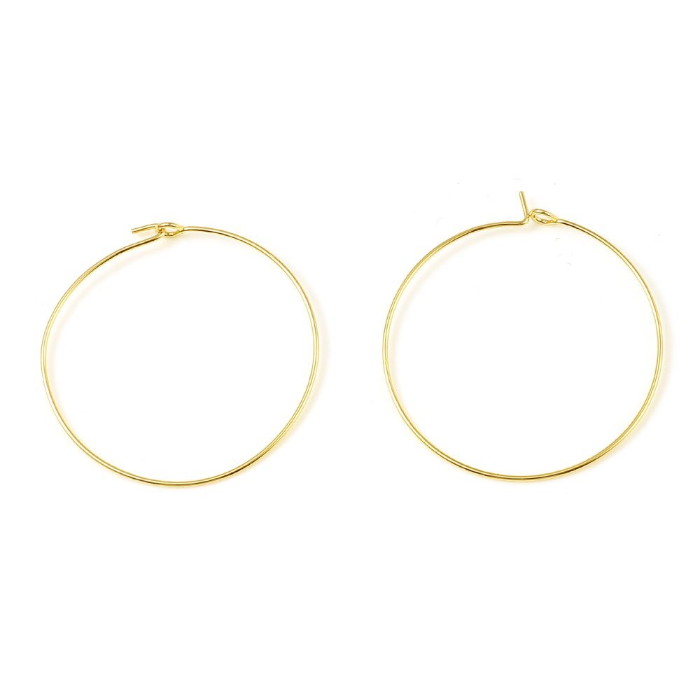 Creole øredobbholder 18K gullbelagt N°01-35 mm x 1 par