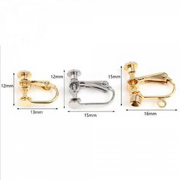 Support Boucle d'oreille Clip r&eacute;glable Or 18k N&deg;07 x 1 paire dor&eacute;