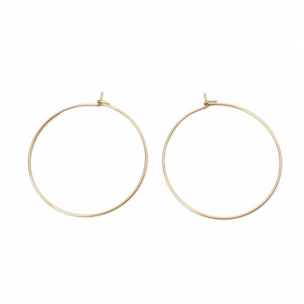 Support Boucle d'oreille Cr&eacute;ole en Acier Inoxydable Dor&eacute; N&deg;03-35 mm x 5 paires