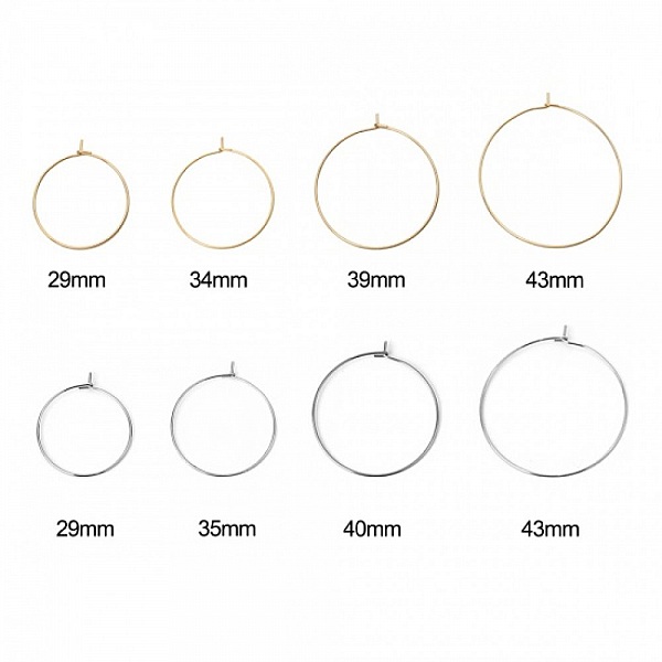 Support Boucle d'oreille Cr&eacute;ole en Acier Inoxydable Dor&eacute; N&deg;03-35 mm x 5 paires