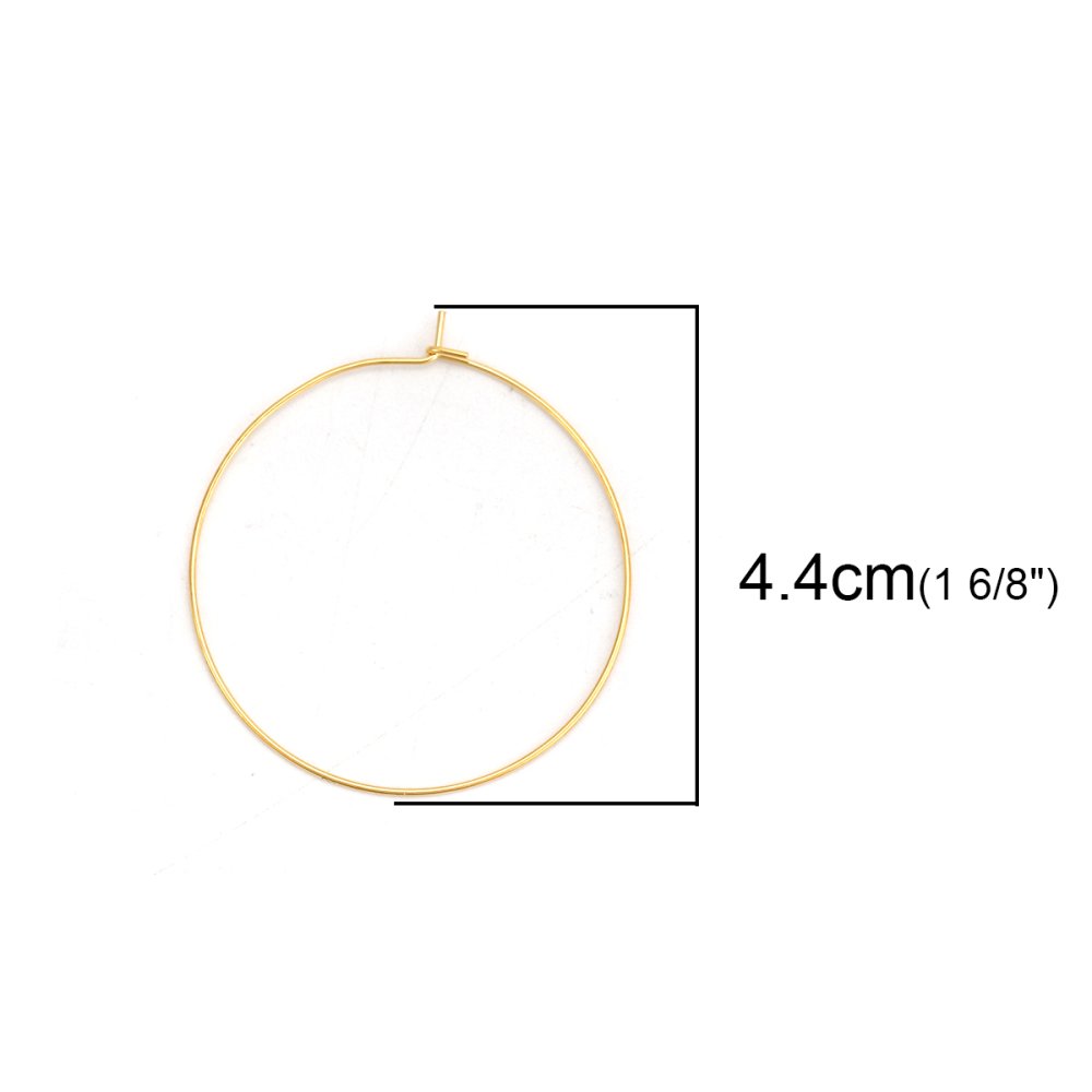 Support Boucle d'oreille Créole en Acier Inoxydable Doré N°03-40 mm x 1 paire