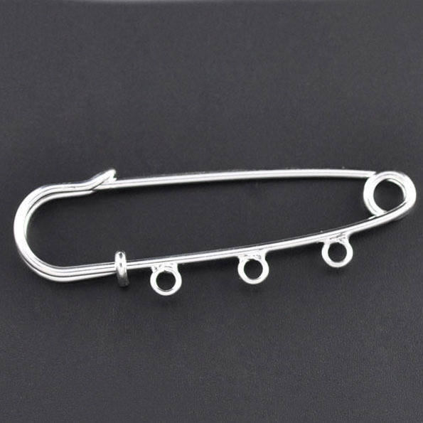 Brosjeholder Sølv 3 ringer 70x20mm N°003-par1 