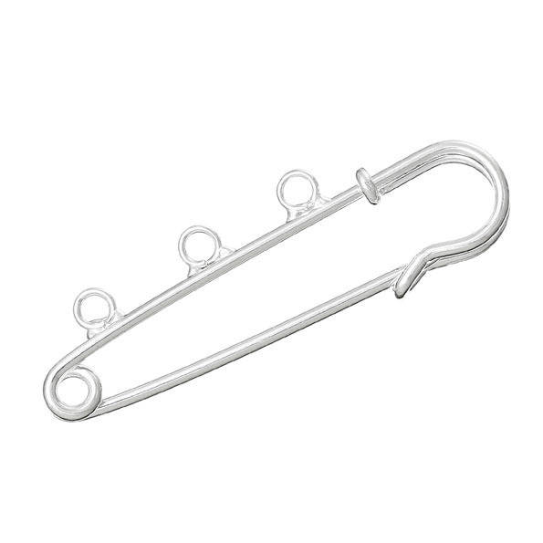 Brosjeholder Sølv 3 ringer 50x15 mm N°002-par1 