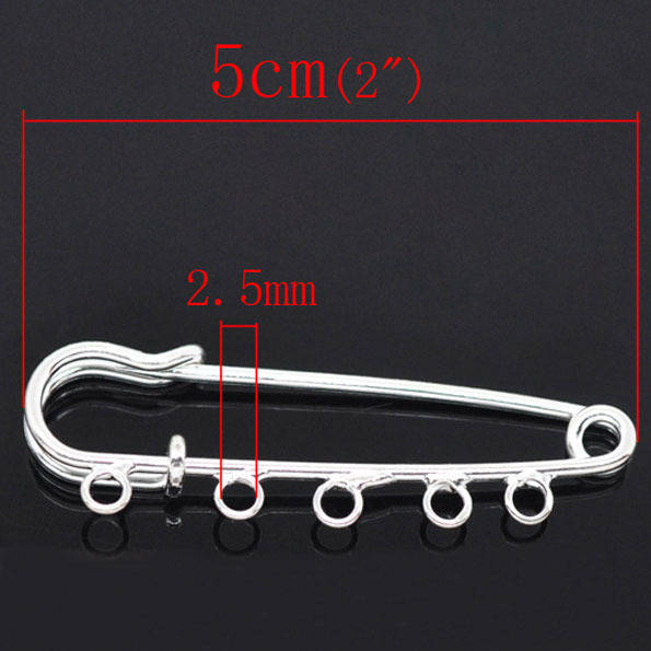 Pin Holder Sykepleierpinne Sølv 5 ringer 50x15 mm N°001-par1 