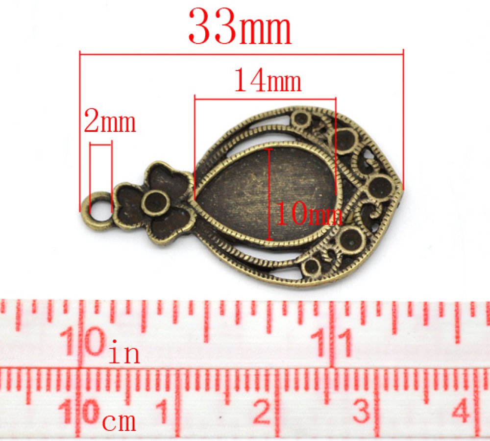 Cabochon dråpe nr. 02 Bronse