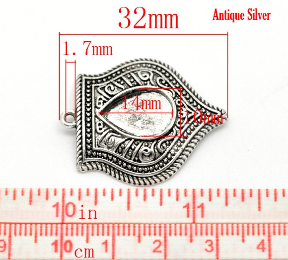 Cabochon Dråpeholder N°01 Aldrende Sølv