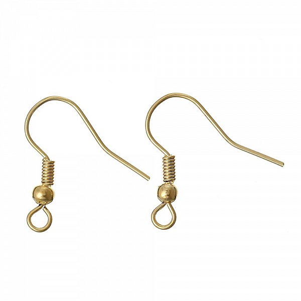 &Oslash;redobbholder N&deg;24 18 K gullbelagt krok x 2 stk.