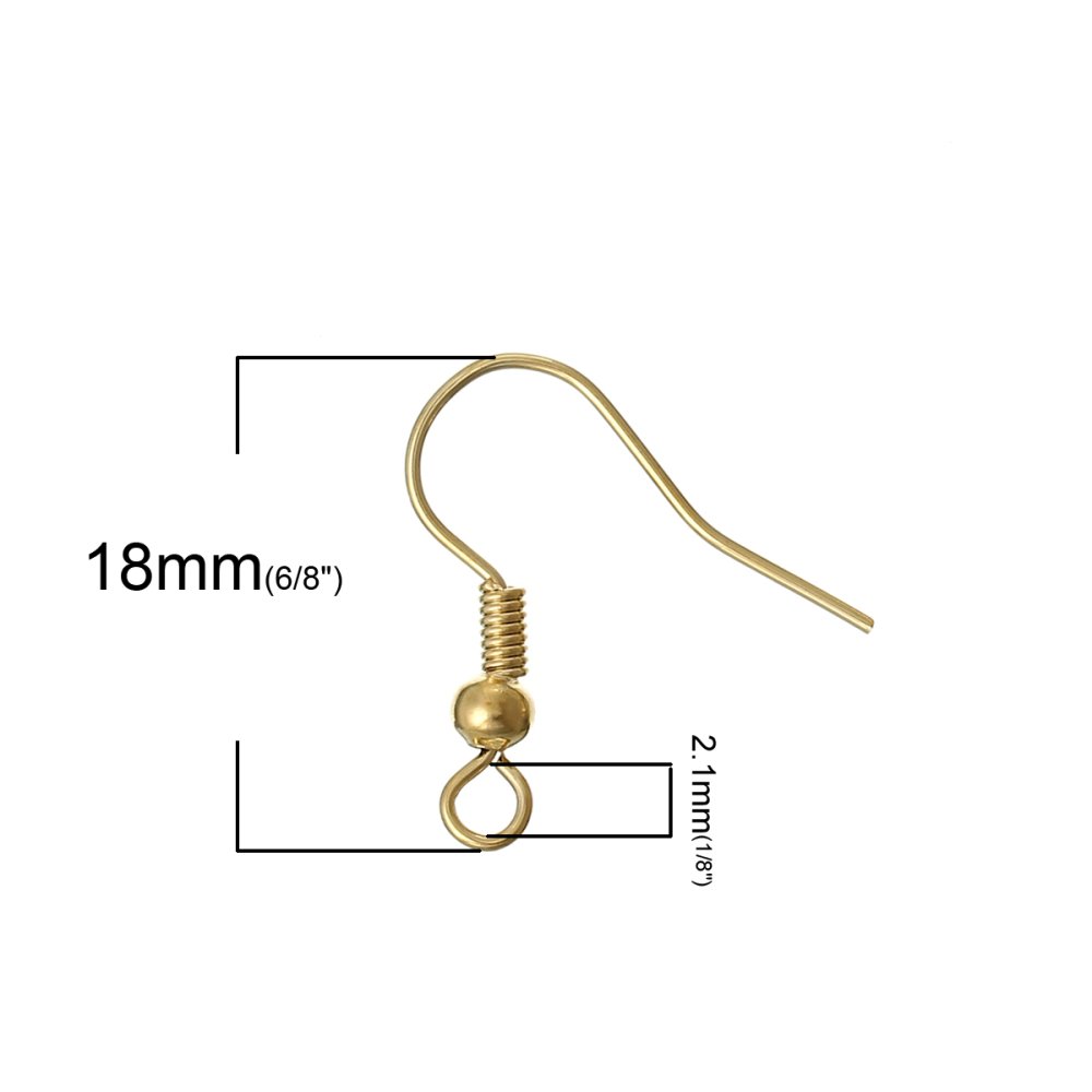 Øredobbholder N°24 18 K gullbelagt krok x 2 stk.