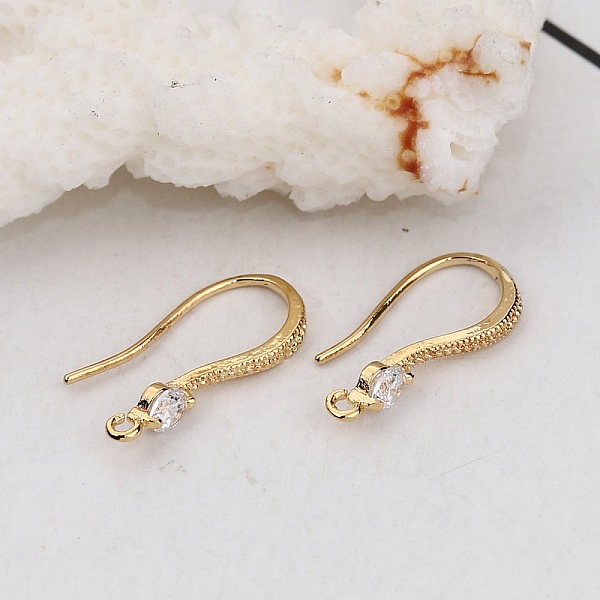 &Oslash;redobbeholder N&deg;25 Gullbelagt krok og Strass