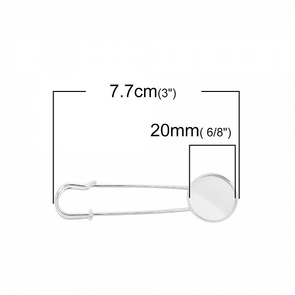 Pinholder rund cabochon 20 mm x 1 stk.