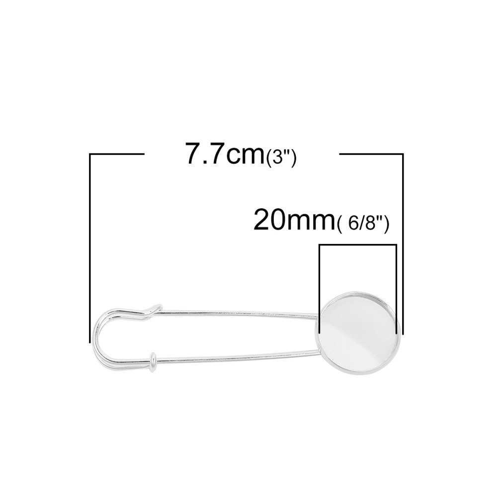 Pinholder rund cabochon 20 mm x 5 stk.