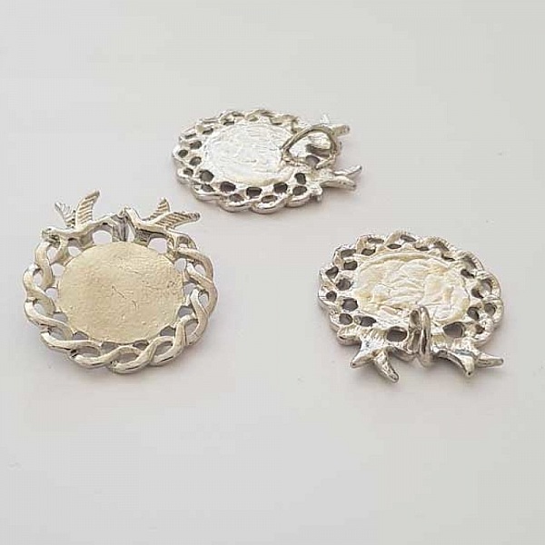 Support cabochon rond 18 mm Argent N&deg;02