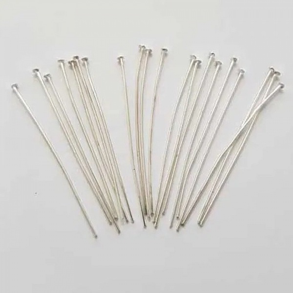 Tige / clou 50mm &agrave; t&ecirc;te plate argent&eacute; x 20 pi&egrave;ces 2&egrave;me choix