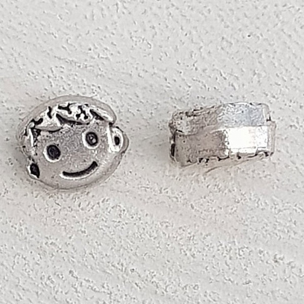 T&ecirc;te m&eacute;tal gar&ccedil;on 3d argent n&deg;03