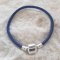 European Clip Bracelet Plain 01 FRA 15 TIL 23 CM Blå