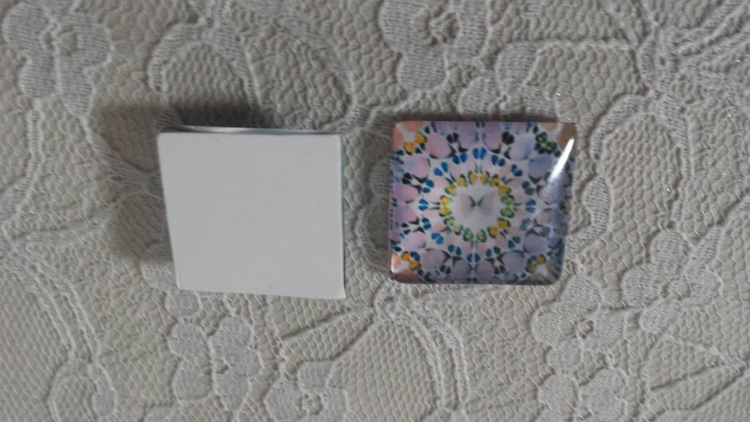 firkantet glass cabochon 25mm 042 