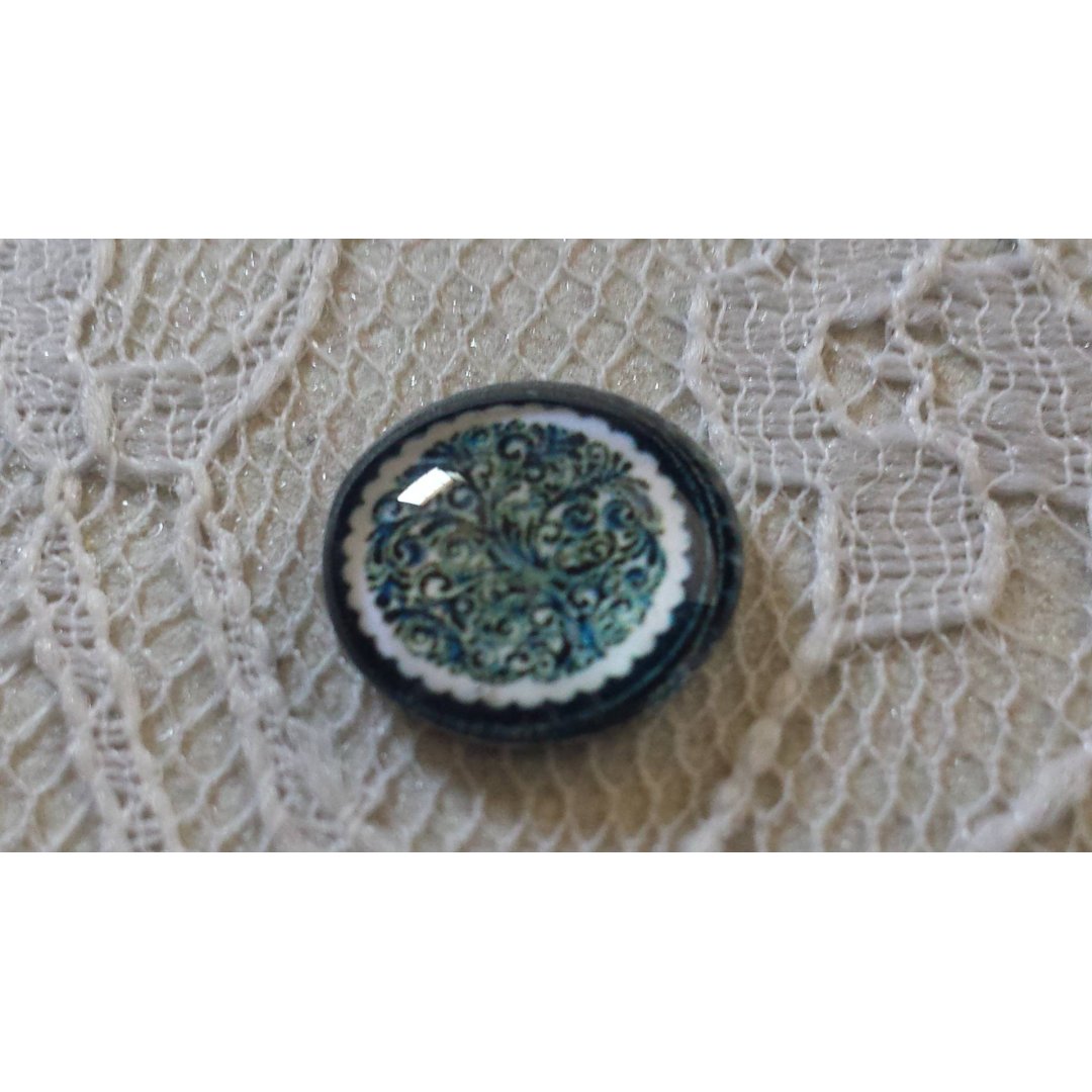 glass cabochon rund 12mm blomst 030 