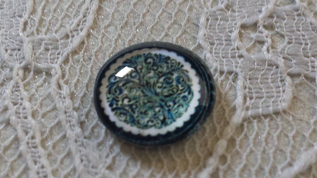 glass cabochon rund 12mm blomst 030 