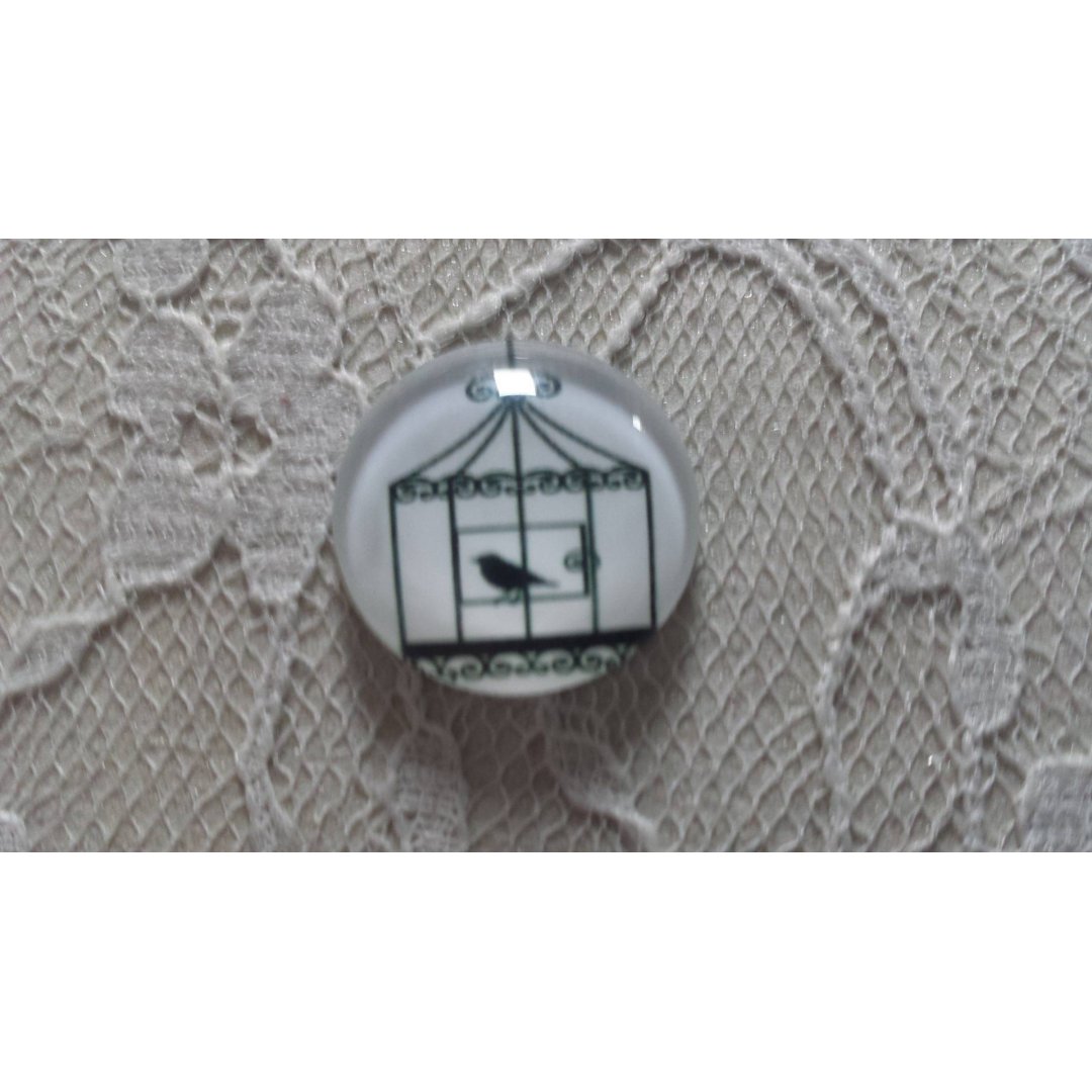 rund glass cabochon 10mm fugler 010 