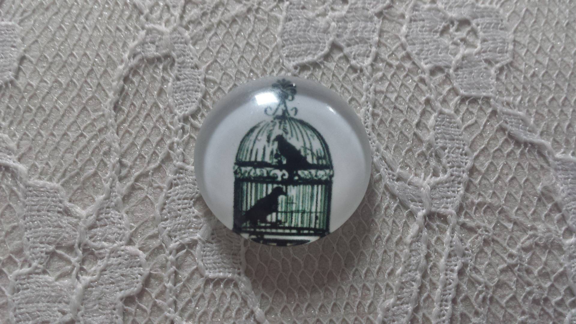 rund glass cabochon 10mm fugler 004 