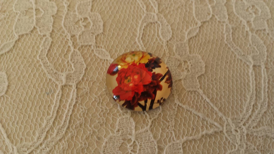 glass cabochon rund 20mm blomst 01-052 