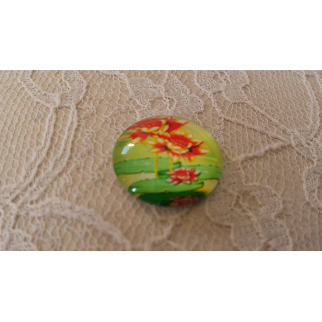 glass cabochon rund 20mm blomst 01-051 