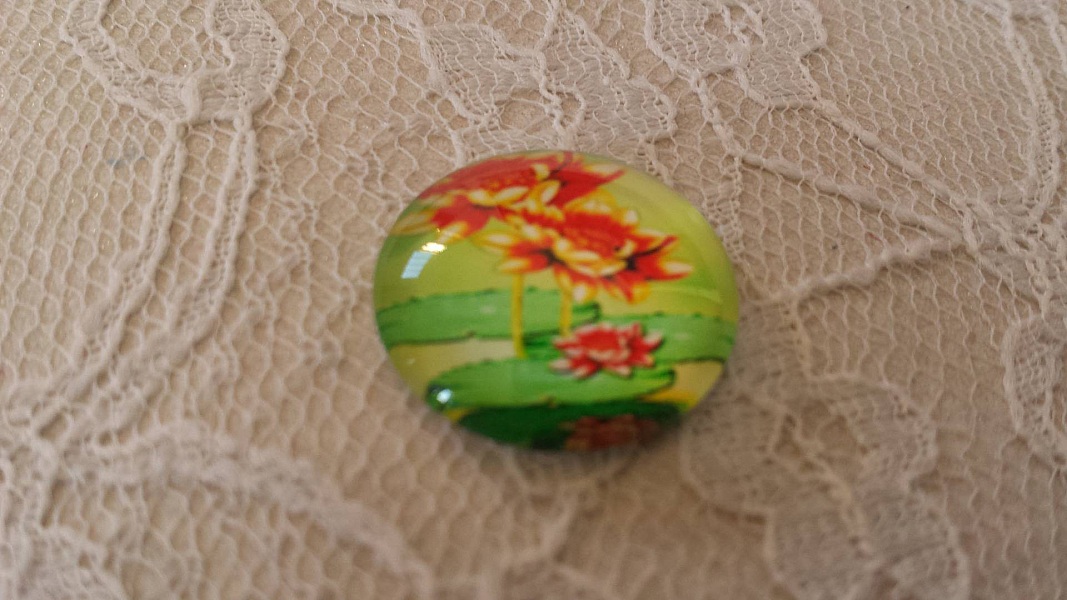 glass cabochon rund 20mm blomst 01-051 
