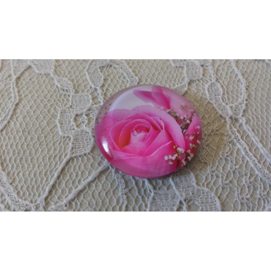 glass cabochon rund 20mm blomst 01-037 