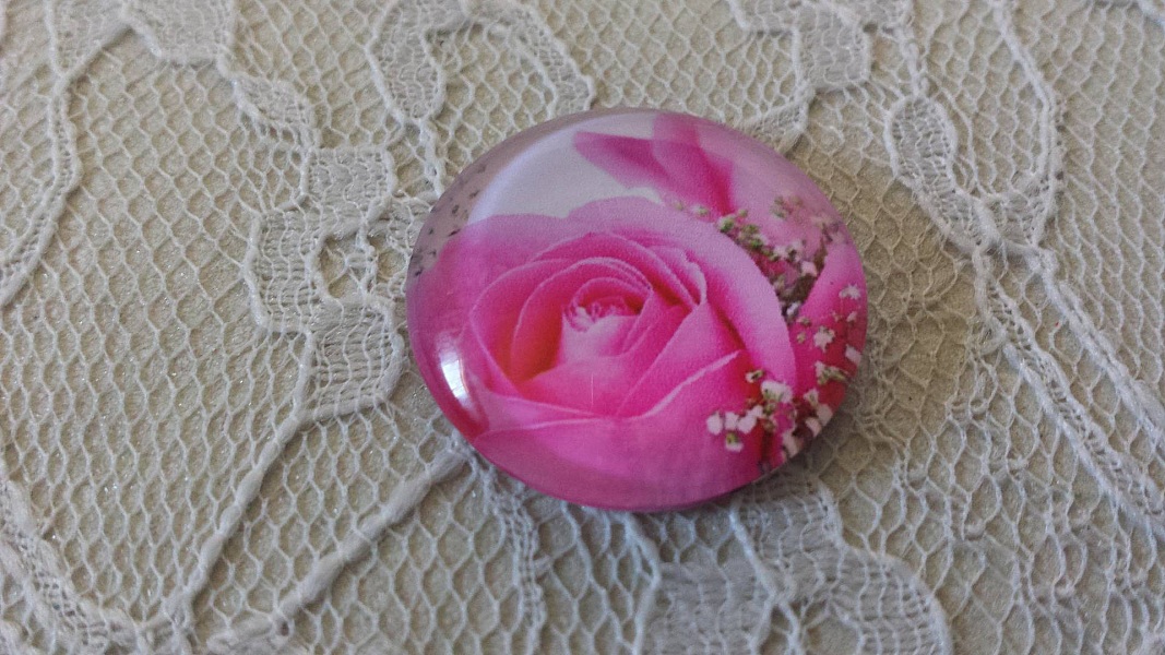 glass cabochon rund 20mm blomst 01-037 