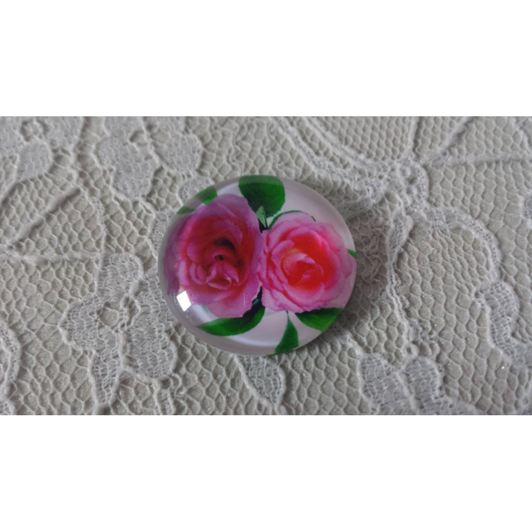 glass cabochon rund 20mm blomst 01-023 
