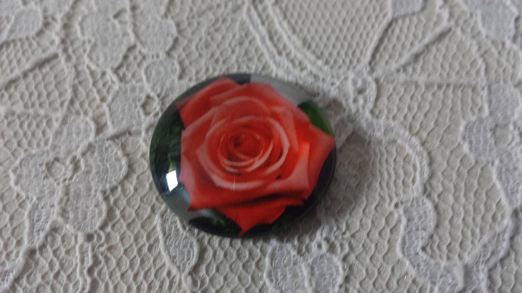 glass cabochon rund 20mm blomst 01-022 