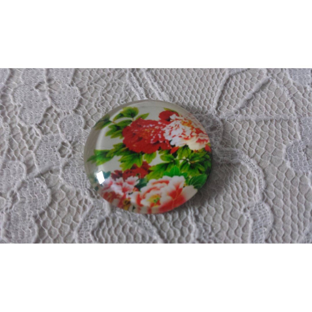 glass cabochon rund 20mm blomst 01-021 